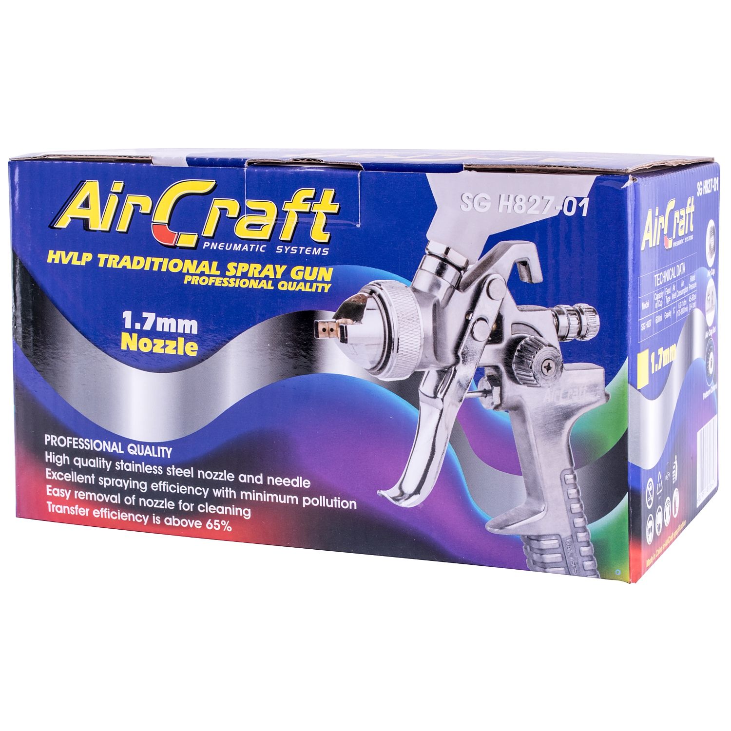Spray Gun Hvlp 1.7mm Nozzle 600cc Plastic Cup